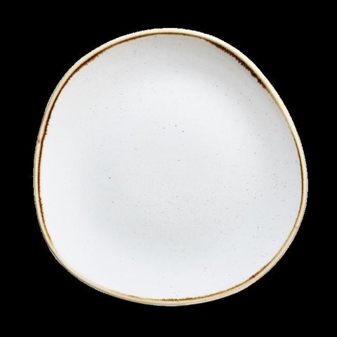 TALERZ PŁYTKI O ORGANICZNYM KSZTAŁCIE STONECAST BARLEY WHITE 21 cm PORCELANA CHURCHILL