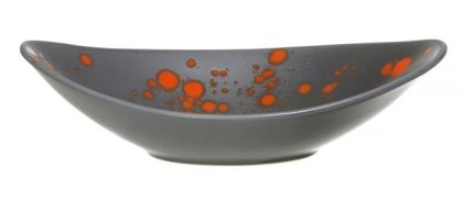 MISKA ŁÓDKA BLOOM 25 x 16 cm CZARNA PORCELANA FINE DINE 779897