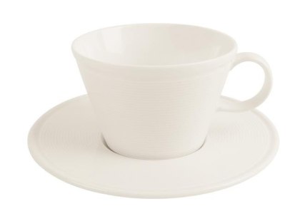 SPODEK LINE 12 cm DO FILIŻANKI SZTAPLOWANEJ 80 ml PORCELANA KREMOWA