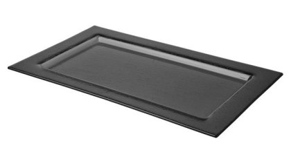 TACA SZKLANA VETRO GN 1/1 530x325 mm CZARNA FINE DINE