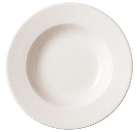 TALERZ GŁĘBOKI Z PŁASKIM RANTEM DOVE 23 x 4,4 cm PORCELANA PORLAND KREMOWA