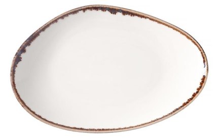 TALERZ O ORGANICZNYM KSZTAŁCIE VANILLA 35 x 21 cm PORCELANA FINE DINE EARTH COLOURS