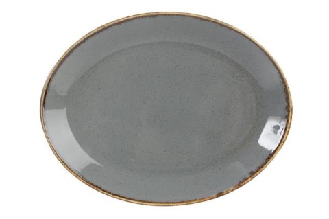 04ALM002442 TALERZ OWALNY STONE 31 x 24 cm SZARY PORCELANA PORLAND -1