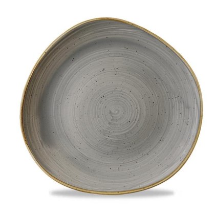 TALERZ PŁYTKI O ORGANICZNYM KSZTAŁCIE PEPPERCORN GREY 21 cm PORCELANA SZARA CHURCHILL