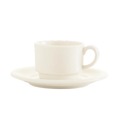 SPODEK CREMA 12 cm DO FILIŻANKI SZTAPLOWANEJ ESPRESSO 90 ml PORCELANA KREMOWA