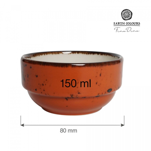 778371 MISKA SZTAPLOWANA DAHLIA 150 ml 8 cm POMARAŃCZOWA PORCELANA FINE DINE EARTH COLOURS -3