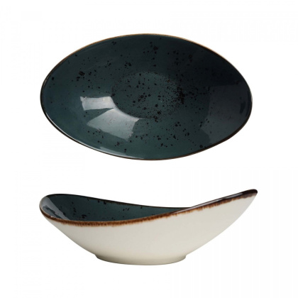 MISKA ŁÓDKA ARANDO 25 x 16 cm SZARA PORCELANA FINE DINE 778647