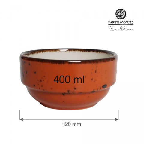 778388 MISKA SZTAPLOWANA DAHLIA 400 ml 12 cm POMARAŃCZOWA PORCELANA FINE DINE EARTH COLOURS -3