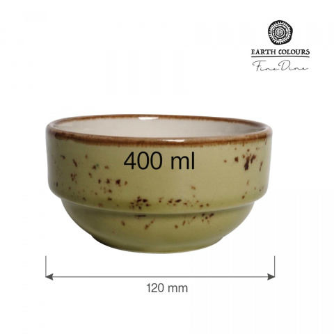 MISKA SZTAPLOWANA OLIVE 400 ml 12 cm PORCELANA FINE DINE EARTH COLOURS