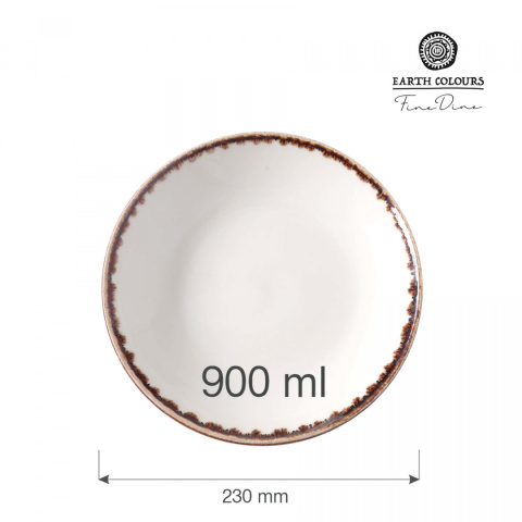 TALERZ GŁĘBOKI COUPE VANILLA 900 ml 23 cm PORCELANA FINE DINE EARTH COLOURS