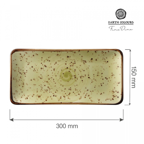 TALERZ PROSTOKĄTNY OLIVE 30 x 15 cm PORCELANA FINE DINE EARTH COLOURS ZIELONY