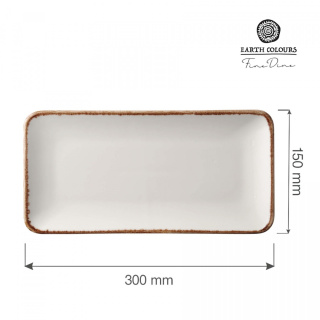 TALERZ PROSTOKĄTNY VANILLA 30 x 15 cm PORCELANA FINE DINE EARTH COLOURS