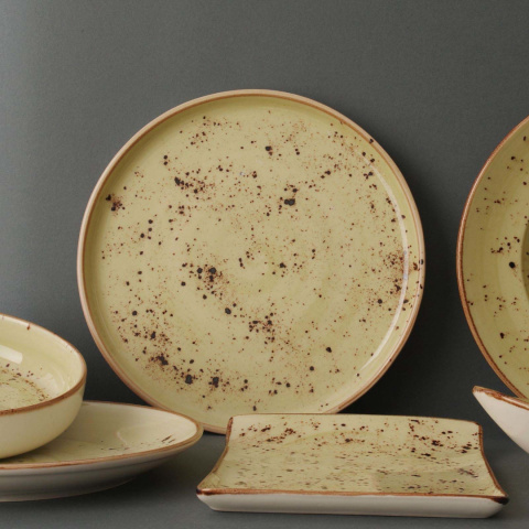 TALERZ Z WYSOKIM RANTEM OLIVE 27 cm PORCELANA FINE DINE EARTH COLOURS