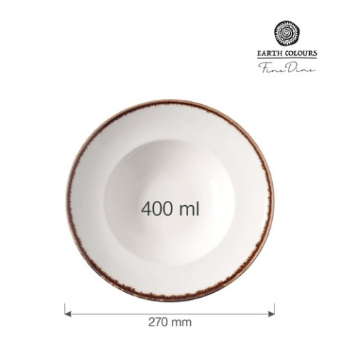 TALERZ DO PASTY VANILLA 27 cm PORCELANA FINE DINE EARTH COLOURS