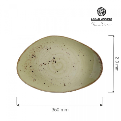 TALERZ O ORGANICZNYM KSZTAŁCIE OLIVE 35 x 21 cm PORCELANA FINE DINE EARTH COLOURS