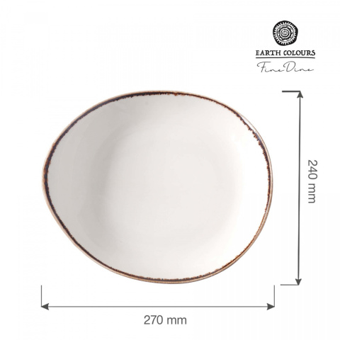 TALERZ PREZENTACYJNY VANILLA 27 x 24 cm PORCELANA FINE DINE EARTH COLOURS