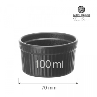 MISECZKA RAMEKIN CRUST 100 ml 7 x 4 cm CZARNA PORCELANA FINE DINE 779408