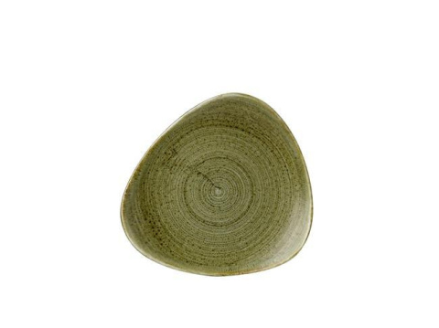 TALERZ TRÓJKĄTNY STONECAST PLUME GREEN 22,9 cm PORCELANA CHURCHILL ZIELONA