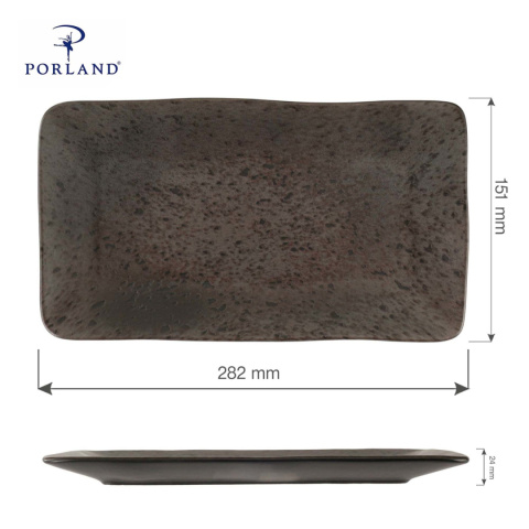 PÓŁMISEK PROSTOKĄTNY IRONSTONE 28 x 15 cm KAMIONKA PORLAND