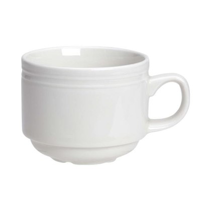 FILIŻANKA SZTAPLOWANA DO ESPRESSO BEAD 200 ml PORCELANA KREMOWA STEELITE 1403X0133