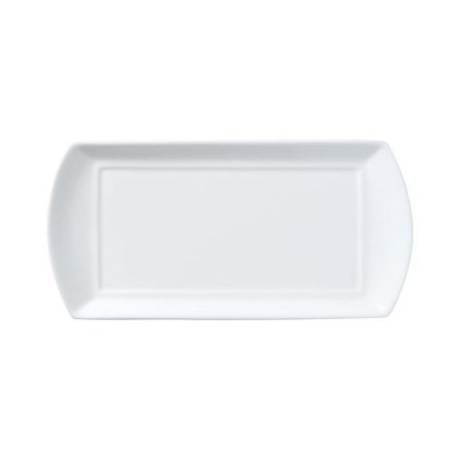 PÓŁMISEK PROSTOKĄTNY CLASSIC WHITE 25 x 13 cm PORCELANA KREMOWA