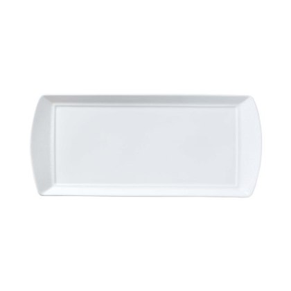 TACA PROSTOKĄTNA CLASSIC WHITE 34 x 15 cm PORCELANA KREMOWA