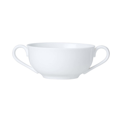 FILIŻANKA DO KAWY HERBATY CLASSIC WHITE 200 ml 5,2 cm Z DWOMA UCHWYTAMI PORCELANA KREMOWA