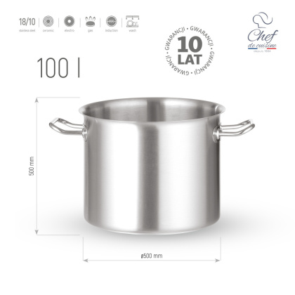 GARNEK WYSOKI KING SIZE 100L ø 50 x 50 cm CHEF DE CUISINE