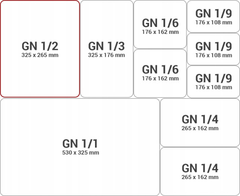 POJEMNIK ZE STALI NIERDZEWNEJ GN 1/4 2,8L 265 x 162 x 100 mm