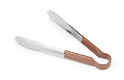 Szczypce do serwowania HACCP 250 mm brązowe Hendi – stal nierdzewna