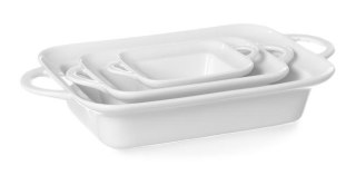 PÓŁMISEK PROSTOKĄTNY DO ZAPIEKANIA 100x140x45 mm PORCELANA BIAŁA HENDI 784105