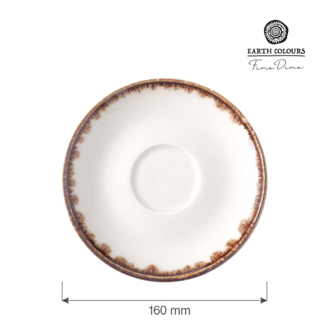 781289 Spodek Vanilla 160 mm do filiżanki do cappuccino kremowy Fine Dine -2