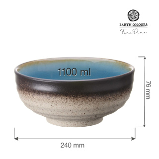 MISA MISKA OKRĄGŁA LAZUR 1100 ml, 24 cm FINE DINE EARTH COLOURS KAMIONKA NIEBIESKA, 207376