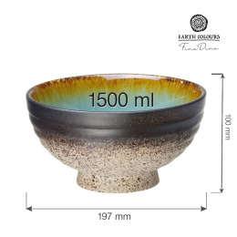 MISKA AZJATYCKA LAZUR 1500 ml, 19,7 cm FINE DINE EARTH COLOURS KAMIONKA NIEBIESKA, 781708
