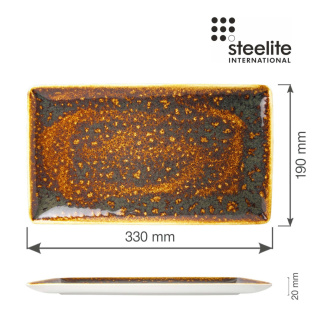 PÓŁMISEK PROSTOKĄTNY VESUVIUS AMBER 330 x 190 mm STEELITE 12020556