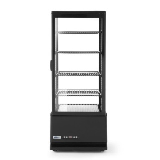 Witryna chłodnicza 98L 2°C do 6°C ekspozycyjna nastawna czarna 4 półki LED Arktic 233269 - 444x397x1100 mm