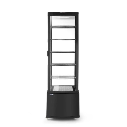 Witryna chłodnicza 270L 0°C do 6°C ekspozycyjna mobilna czarna 5 półek LED Arktic 233290 - 556x526x1913 mm