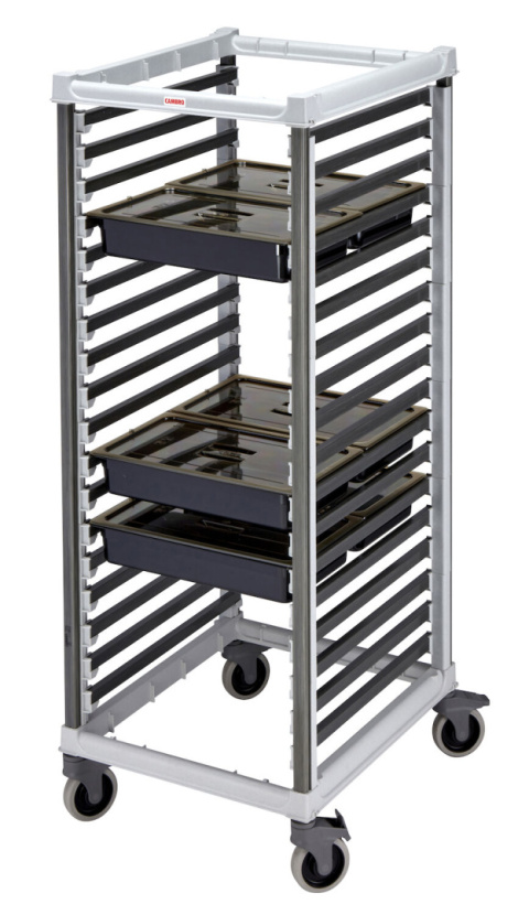 WÓZEK CAMSHELVING DO TRANSPORTU POJEMNIKÓW 18 x GN 2/1 Cambro, 835x645x1707 mm CAMBRO UGNPR21F36480