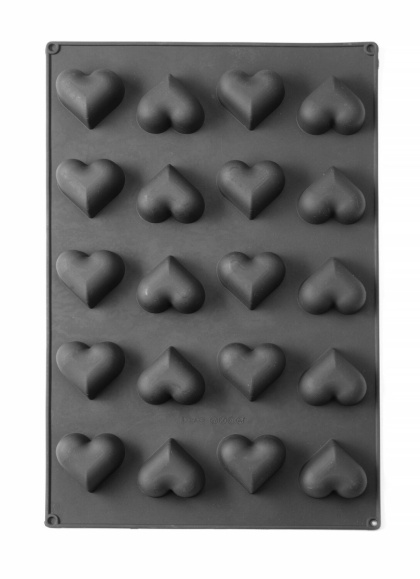 FORMA SILIKONOWA CUKIERNICZA SERCA HEART, 570x375x35 mm HENDI 677254