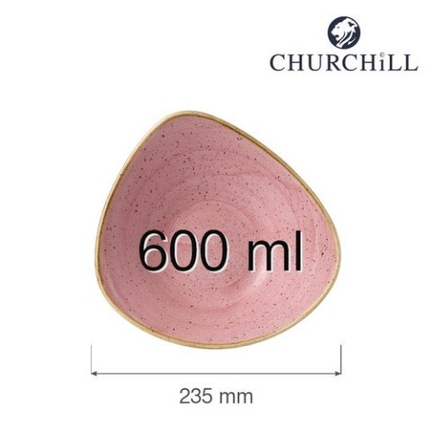 MISKA TRÓJKĄTNA STONECAST PETAL PINK 23,5 cm RÓŻOWA PORCELANA CHURCHILL SPPSTRB91