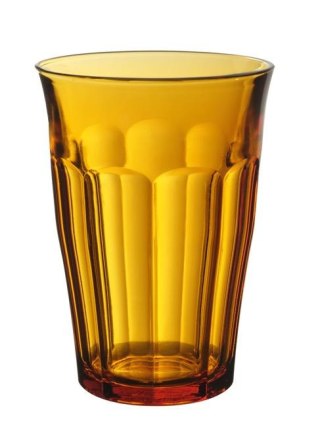 SZKLANKA WYSOKA PICARDIE AMBER 360 ml KOMPLET 6 szt. POMARAŃCZOWA DURALEX