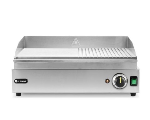 GRILL PŁYTA GRILLOWA KITCHEN LINE 1/2 GŁADKA 1/2 RYFLOWANA 2400W 527x404x233 mm HENDI