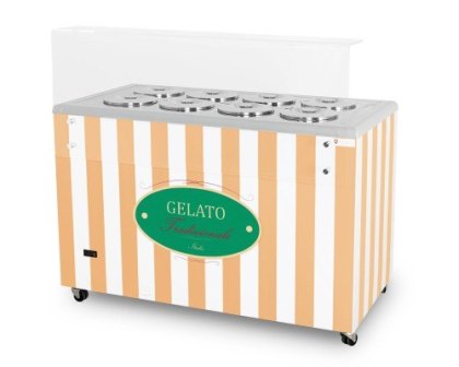 DYSTRYBUTOR KONSERWATOR DO LODÓW 8 TUB RETRO 1283x670x895 mm GELATO POZETTI 8 BEIGE