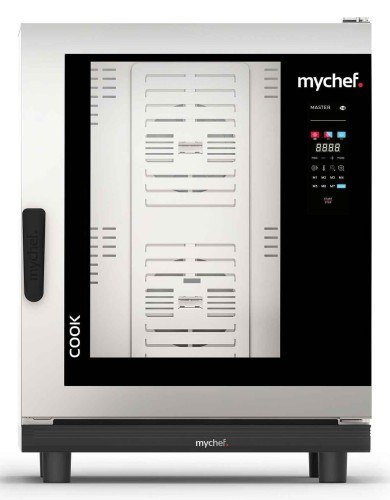 PIEC KONWEKCYJNO-PAROWY 10xGN 1/1 GAZOWY Z AUTOMATYCZNYM SYSTEMEM MYJĄCYM 20kW 230 V Mychef COOK MASTER 101G