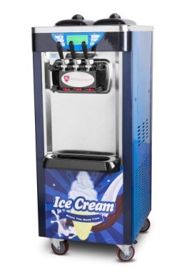 Maszyna do lodów włoskich | automat do lodów soft | 2 smaki + mix | nocne chłodzenie | niebieska | 2x6l