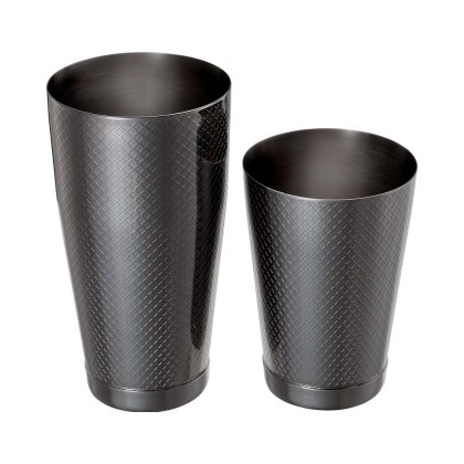 SHAKER TIN TIN 830/530 ml DIAMOND LATTICE CZARNY BARFLY