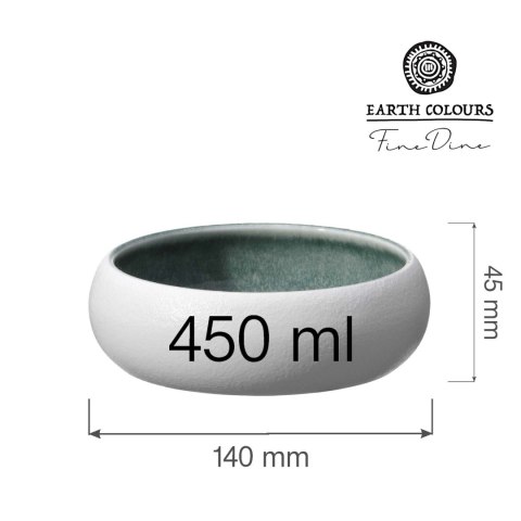 768648 MISKA GORO BIAŁO-ZIELONA 450ml 140 mm WHITE GREEN FINE DINE-5