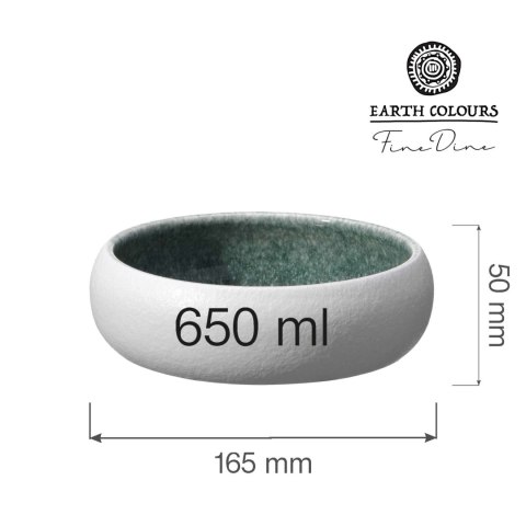 768655 MISKA GORO 650ml 165 mm WHITE GREEN FINE DINE-5