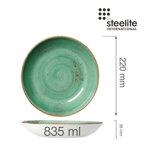 12130570 MISKA COUPE CRAFT AQUA 220 mm 835 ml ZIELONA SELEDYNOWA PORCELANA STEELITE -2