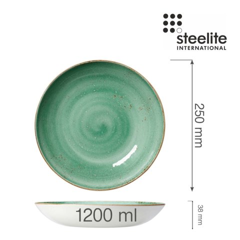 12130569 MISKA COUPE CRAFT AQUA 250 mm 1200 ml ZIELONA SELEDYNOWA PORCELANA STEELITE -3